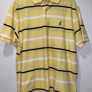 Men’s Nautica Yellow Striped Polo Shirt